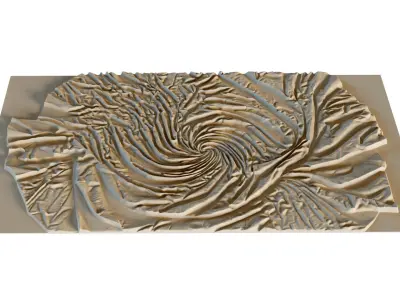 modern panel wall decor set relief stl mural CNC 302 3D model