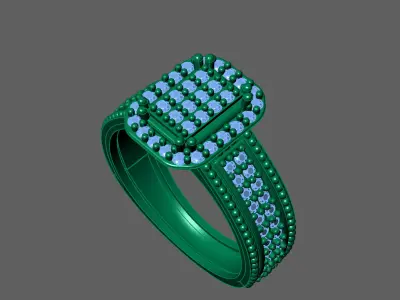 Womens Rings With Stone Ring Ready STL 3DM Models Rings women 3D print model 25