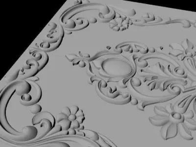 Central decor ornament for furniture 3D model 967