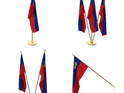 Liechtenstein Flag Pack 3D model