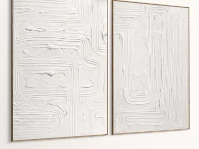 Plaster Two Photo Frame 456 Low-poly 3D model