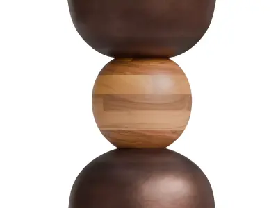 Iron and Mango Wood Round Accent Table 3D model