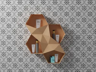 Honeycomb shelf Hexagon Low-poly 3D model