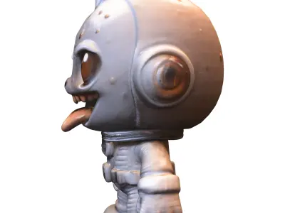 Alien Astronaut Character Low-poly 3D model