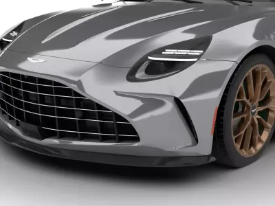 Aston Martin Vantage Aluminite Silver 2025 HQ 3d model 3D model