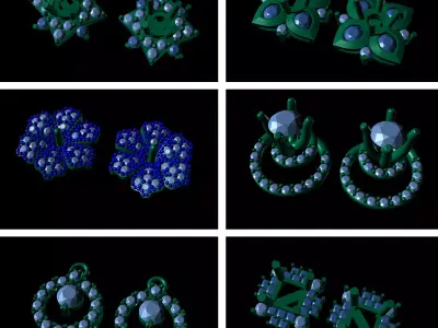 Luxury Women Earrings Women Jewelry 3dm STL Print File 3D print model