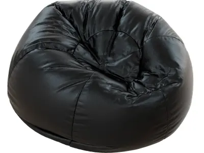 Round Leather Bean Bag 3D model