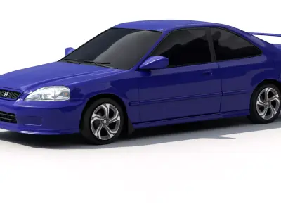 2000 honda civic Low-poly 3D model