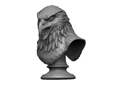 eagle head bust 3D print model