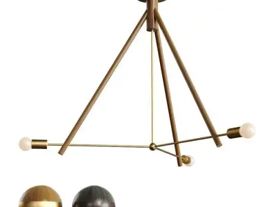 Lodge Chandelier 3 3D model