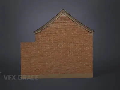 Red Brick Wall 009 3D model