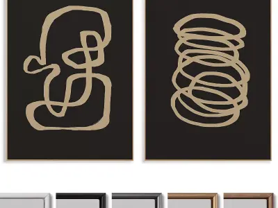 Abstract Painting Frame set 3D model 282