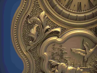 Carved clock for 3D printing and CNC 3D print model purchase