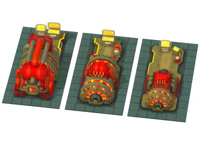 isometrical Installation Power Plant Generator Low-poly 3D model