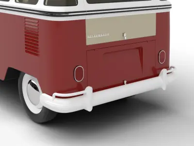 Volkswagen T1 Samba Bus 1950 3d model 3D model