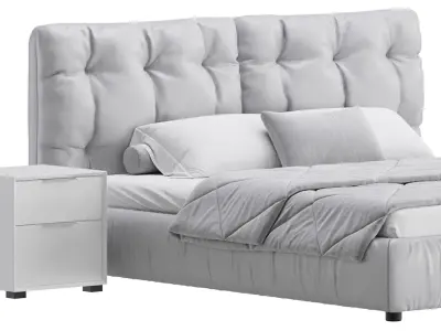Modern Bed Frame Foam Standard Bed 3D model