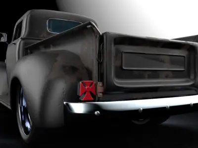 Rat Rod Truck Low-poly 3D model