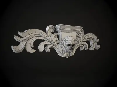 Cartouche statue of woman 3D model