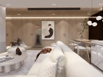  Living Room kitchen  Lumion 11 Scene Plus Sketch up File  3D model