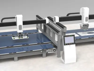 Industrial 5-Axis CNC Bridge Router 3D model