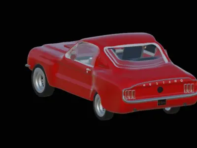 1967 Ford Mustang Fastback Low-Poly 3D Car Model Low-poly 3D model