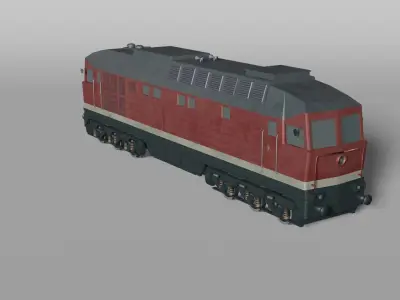 Old East-German Diesel locomotive 3D model