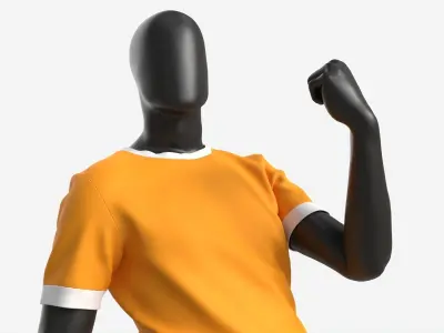 Male Mannequin in Soccer Uniform in Action 03 3D model
