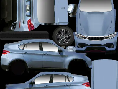 Generic SUV v9 Low-poly 3D model