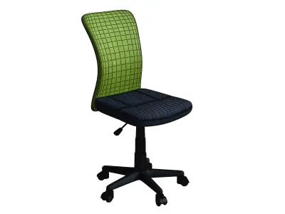 Green Blue Perforee Fabric Office Chair 3D model