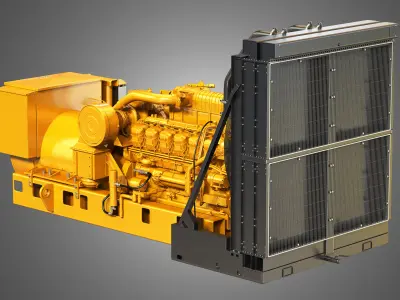 3512 Engine - V12 Diesel Generator Engine 3D model