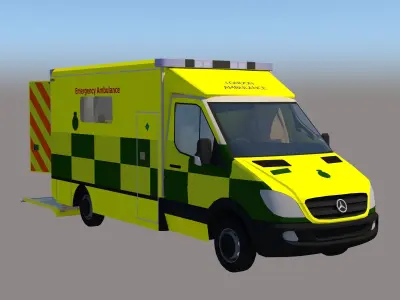 London Emergency Service Ambulance - Mercedes Benz Van 3D model