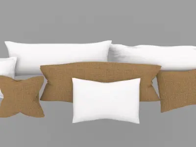 Pillows Set of Low-poly 3D model