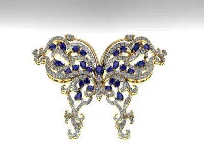 Butterfly brooche 3D print model