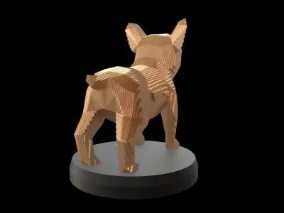 Parametric French Bulldog Puppy Low-poly 3D model purchase