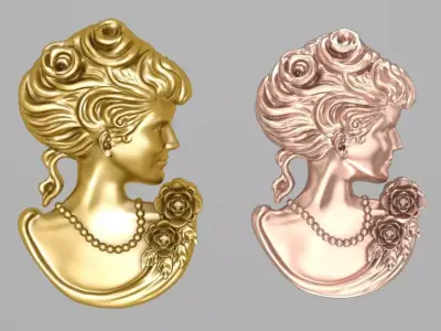 Vintage Queens Cameo 3D print model