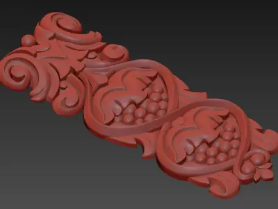 Carved decor vertical  3D model purchase