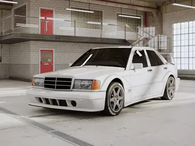 Mercedes 190 Evo 2 1990 - Car Classic Low-poly 3D model