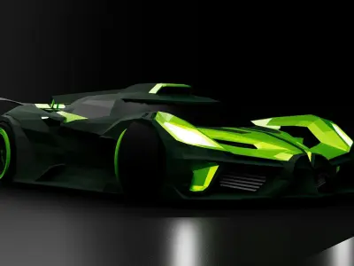 Baguette Builder - Low Poly Generic Hyper Car Low-poly 3D model