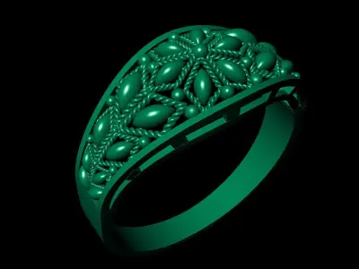 Women Ring 82 indian style handmade ring for women 3D print model
