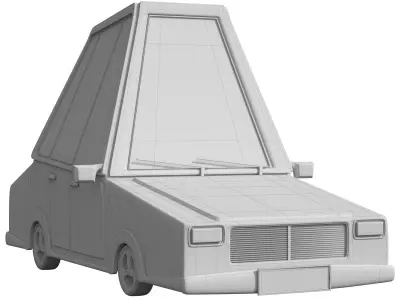 toycar01 toy car with roof Low-poly 3D model