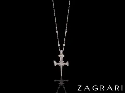 Diamond Cross Necklace 3D print model