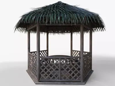 Tiki Hut Low-poly 3D model