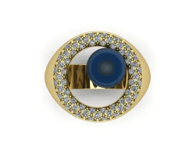 Ring with pearls 3D print model