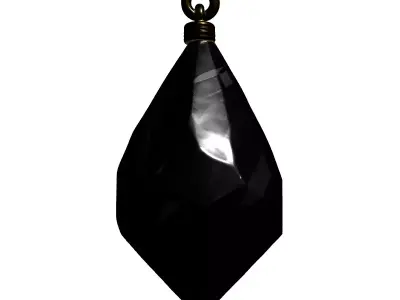 Elegant Black Faceted Crystal Pendant Low-poly 3D model