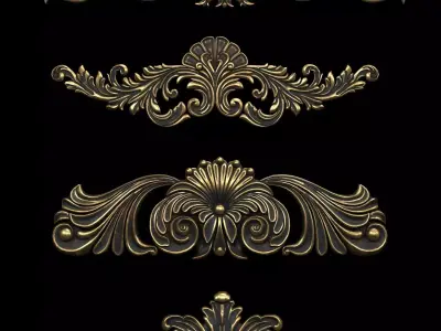 Collection Of Classical Ornaments   Low-poly 3D model