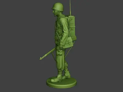 American engineer soldier ww2 walk A9 3D print model