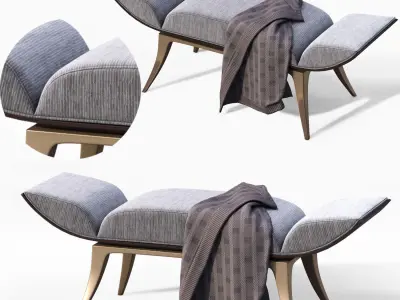 Classic Ottomans Bench 3D model