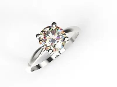 Engagement ring 4 prong edition 6mm stone 3D print model