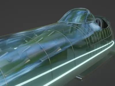 Future Bobsled Low-poly 3D model