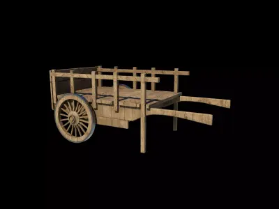 Wooden Trader Cart 3D model